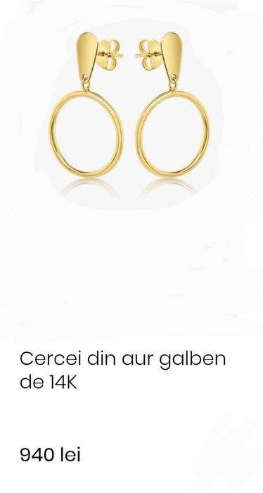 Cercei aur, detalii in fotografii