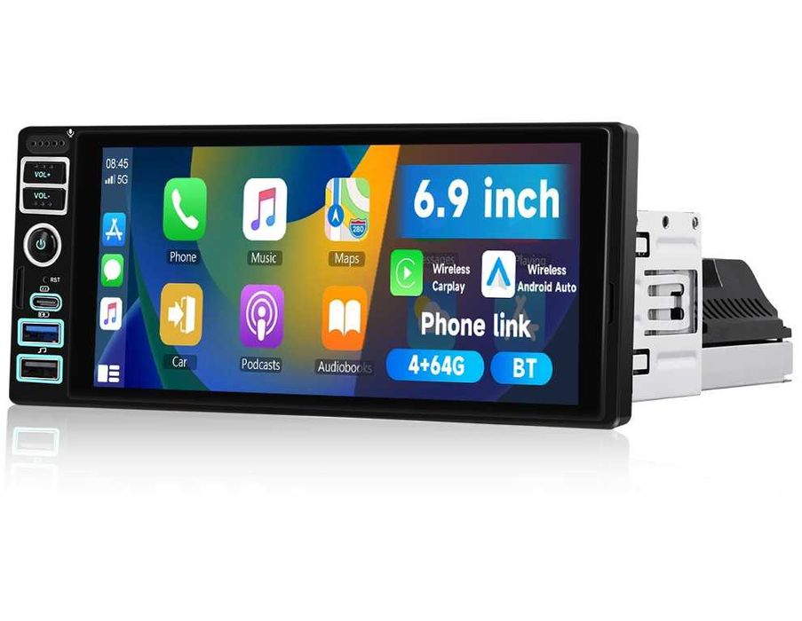 Мултимедия Carplay Android Auto плеър единичен дин навигация автомобил