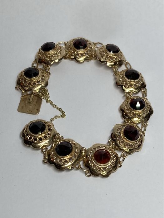 Bratara vintage aur 14kt.cu granate