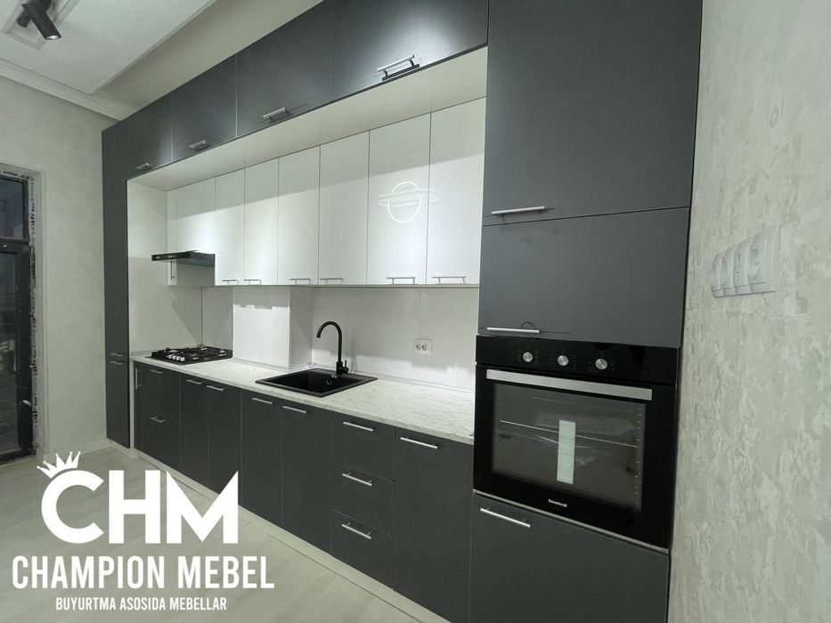 Кухонный мебель Кухонный гарнитур  HI TECH из  АКРИЛ, МДФ ЛАМИНАТ. Ошх