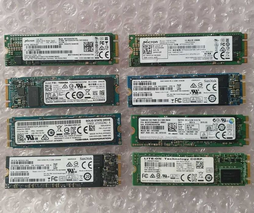 Solid State Drive (SSD) m2 sata 256 GB - нови - различни марки