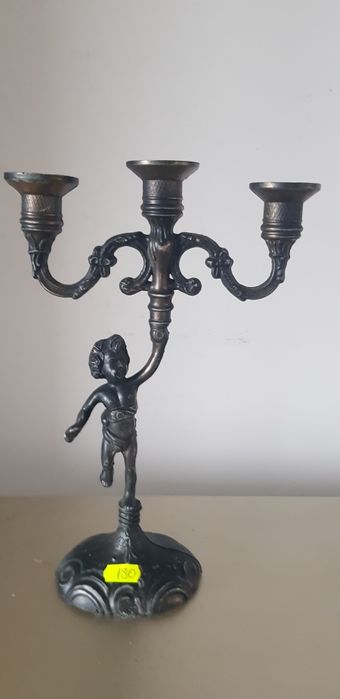 Sfeșnic vechi din bronz cu trei și  cinci brațe