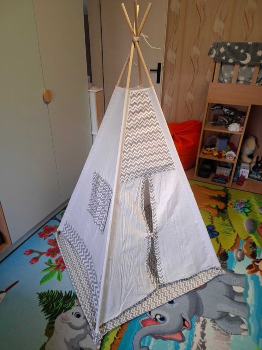 Ръчно изработена детска палатка Типи от памук + подарък възглавници