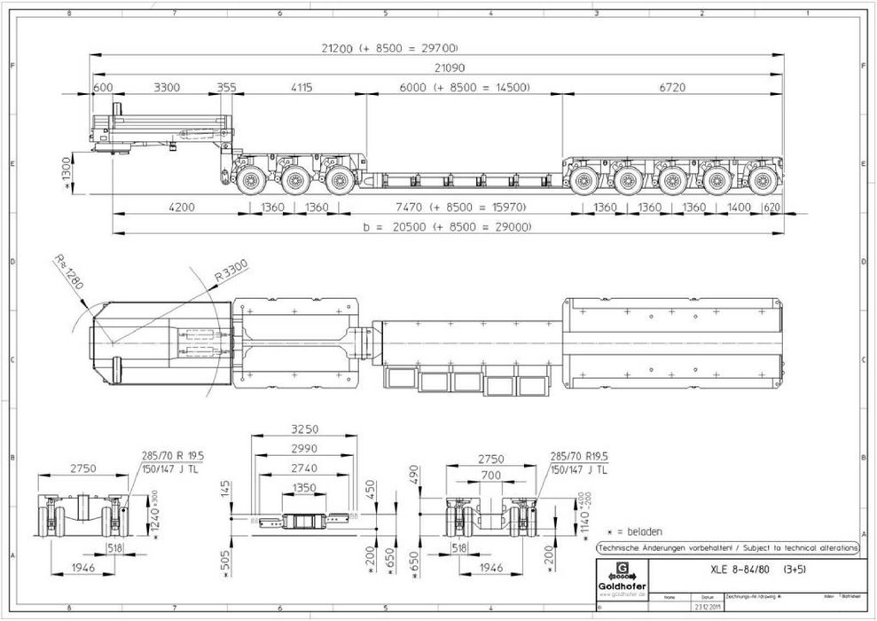 Semi-trailer, Goldhofer THP XLE 8 (3+5)