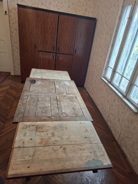 Masă Rustică Mare din Lemn Masiv (Stejar), Extensibilă – Ideală