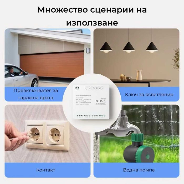Avatto WSMD-4 – WiFi 4 канален смарт модул | сух контакт | 10A канал
