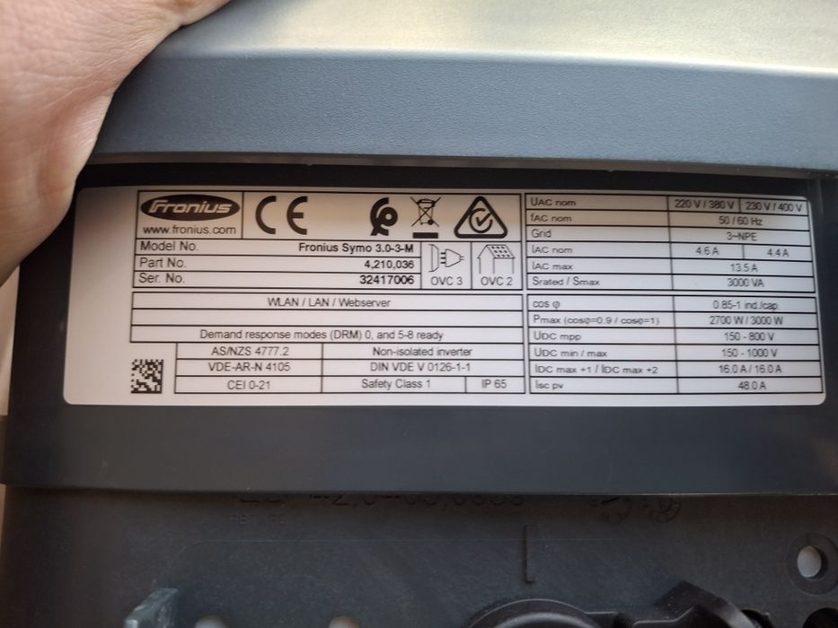 Invertor Fronius Symo 3kw trifazat