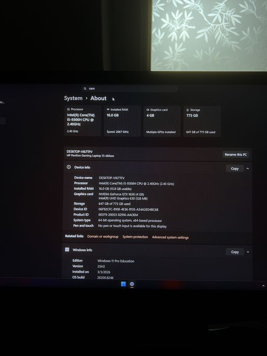 Laptop hp pavilion gaming 144 hz