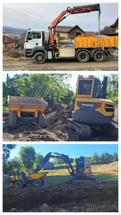 Închiriez/ Excavator/Dumper/Bobcat -Terasamente