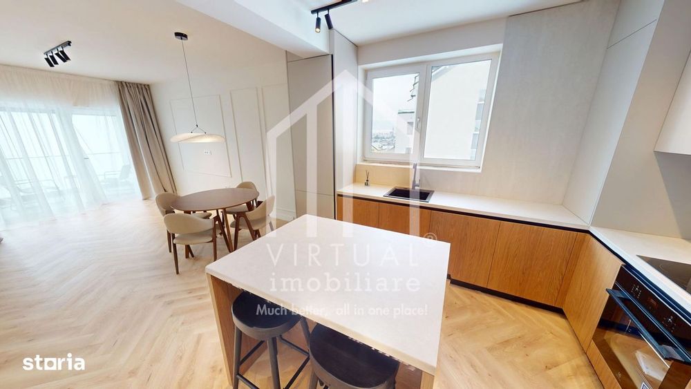 Apartament partial mobilat si utilat - decomandat - 3 camere si balcon