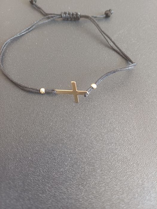 Bratara pe șnur de aur de 14k