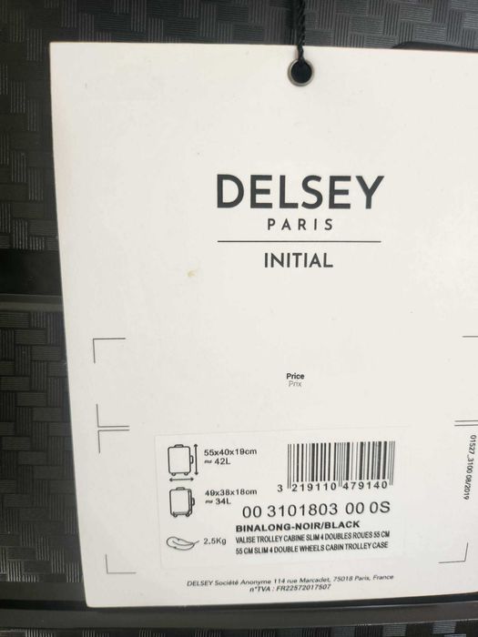 Delsey Shadow 5.0 Спинер на 4 колела 55 см. височина Черен цвят