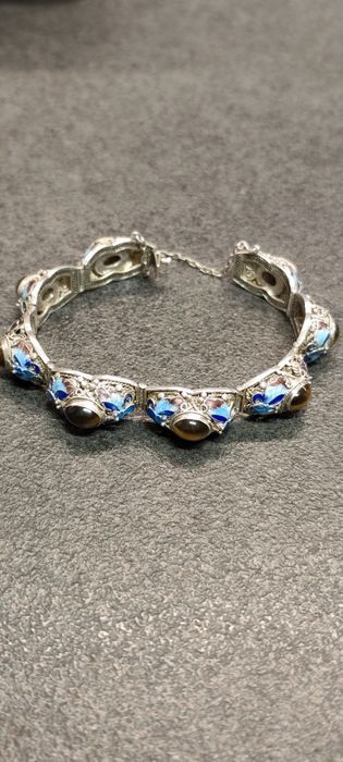 Brățară antică fină chinezească din Argint si Email