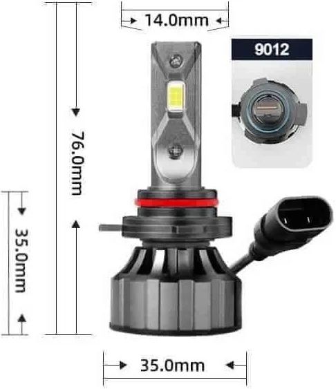 2 Becuri Led Hir2-9012 /Hb3/Hb4/H11/ Canbus 100%  24000Lm/120W/6000K