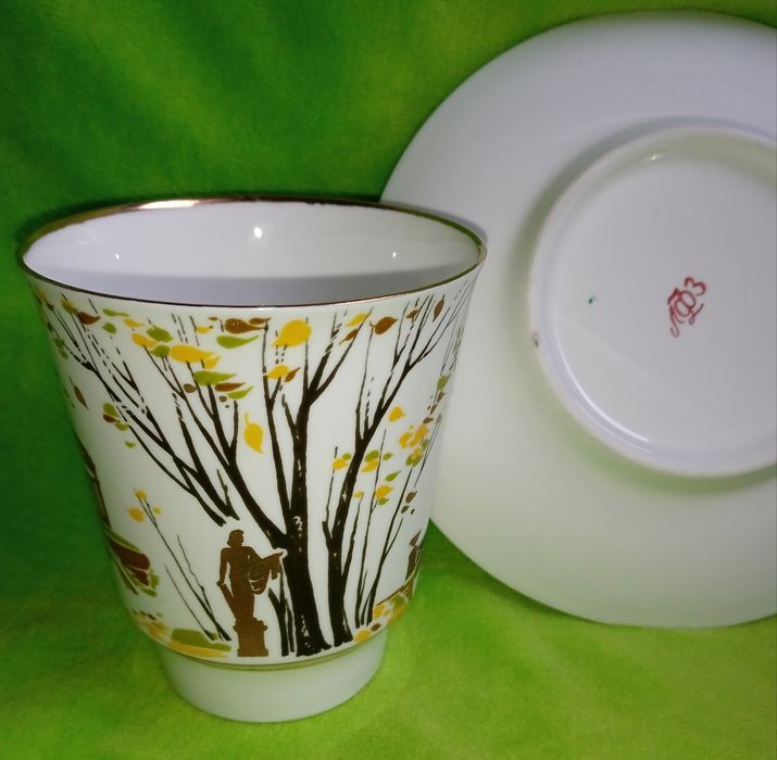 Коллекционная кофейная пара ЛФЗ Осень,худ.О Матвеева,вне гр.