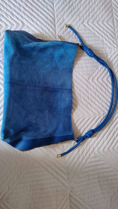 Дамска чанта турско синя голяма