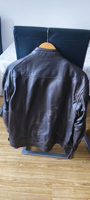 Geacă moto piele și Set protecții moto