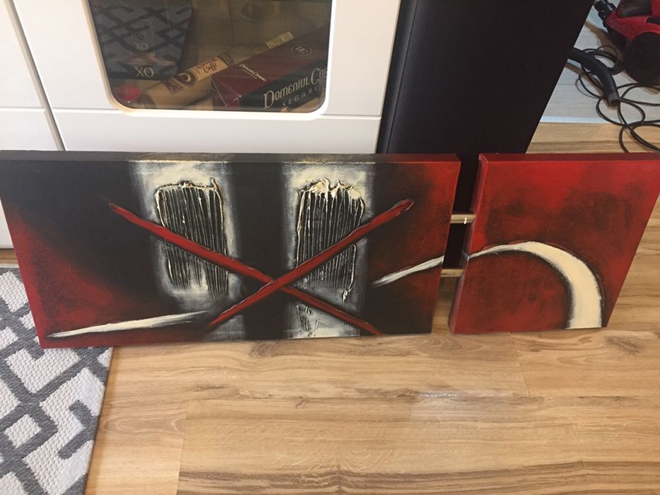 Tablou abstract rosu