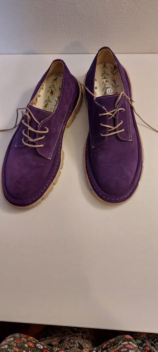 Pantofi casual noi piele intoarsa 36 mov