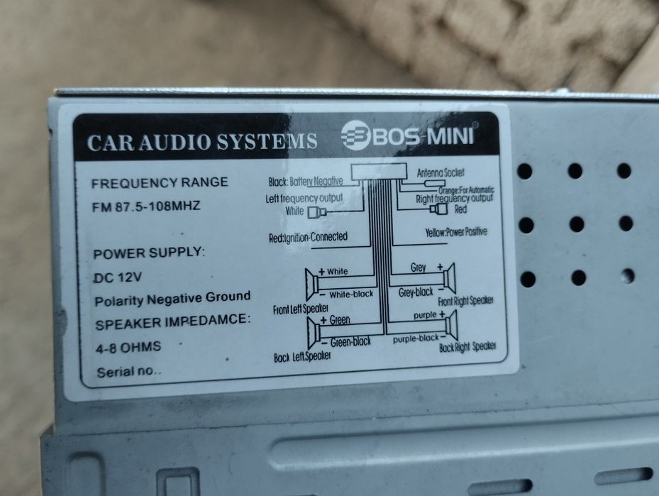 Автомагнитола BOS Mini MVH-6C3DBT (Bluetooth, USB)