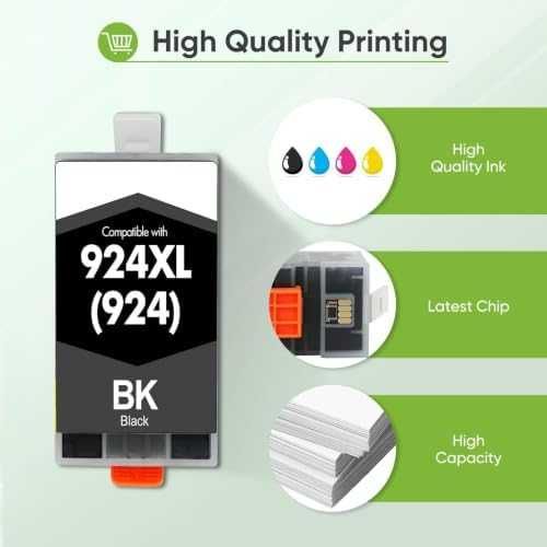 Нови HP 924XL мастилени касети 4 броя комплект с чип OfficeJet Pro 8120e 8130e тонер принтер печат