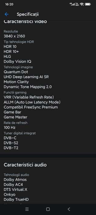 Televizor TCL MiniLed 55C765, 139 cm, Smart Google TV, 4K Ultra HD,