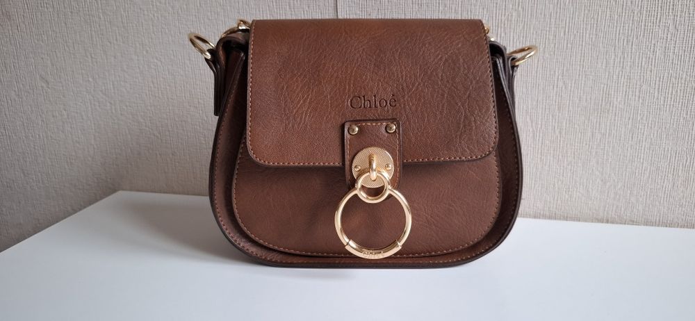 Дамска кожена кафява  чанта Chloe