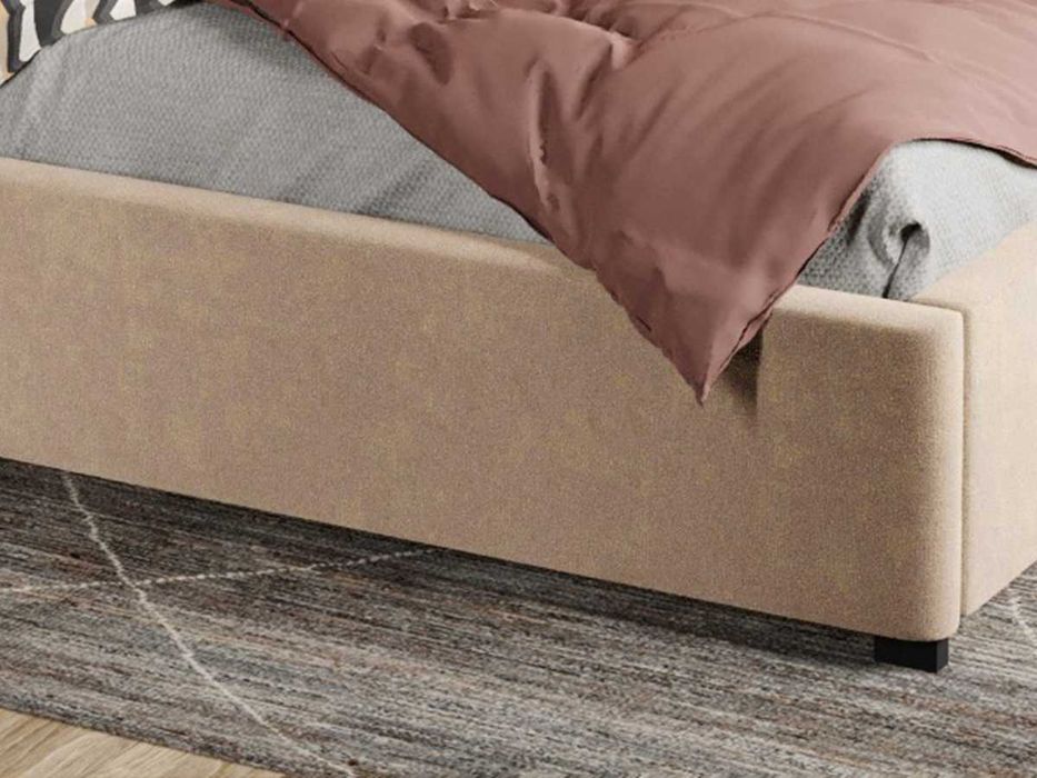 Pat Tapitat Galacto cu somiera rabatabila & lada de depozitare 160x200