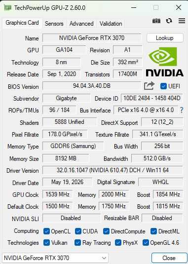Placa video Gigabyte RTX 3070 VISION OC