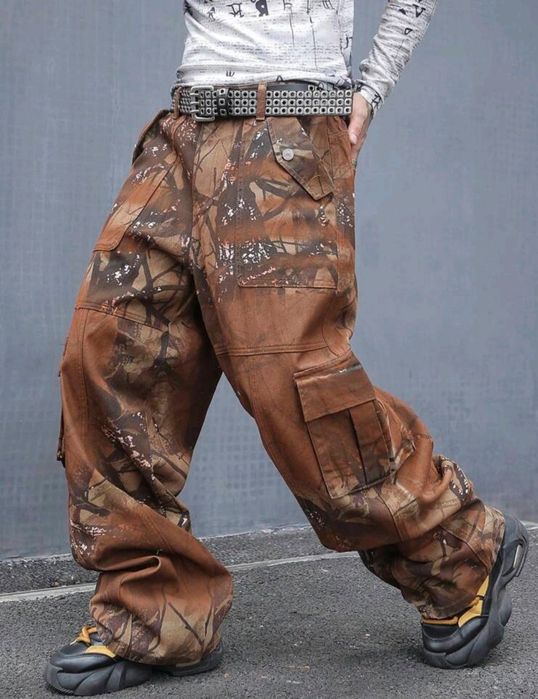 Нови военни дънки baggy панталони камуфлаж  Loose Fit Jeans карго Хл Л