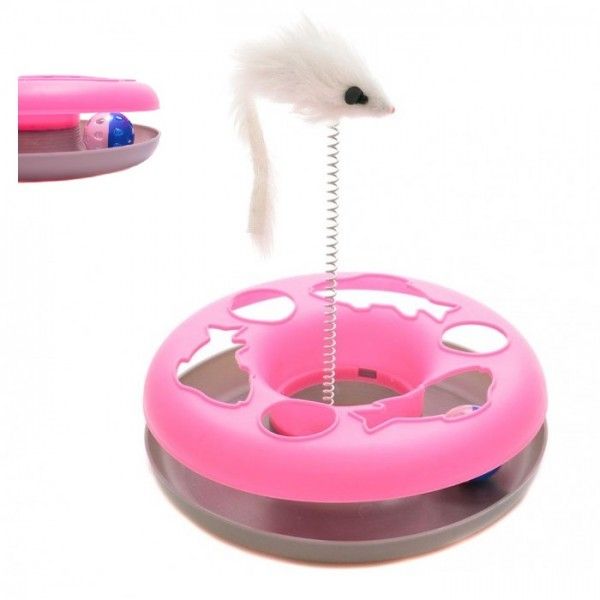 Играчка за котка с миша и топче - забавна интерактивна игра за коте