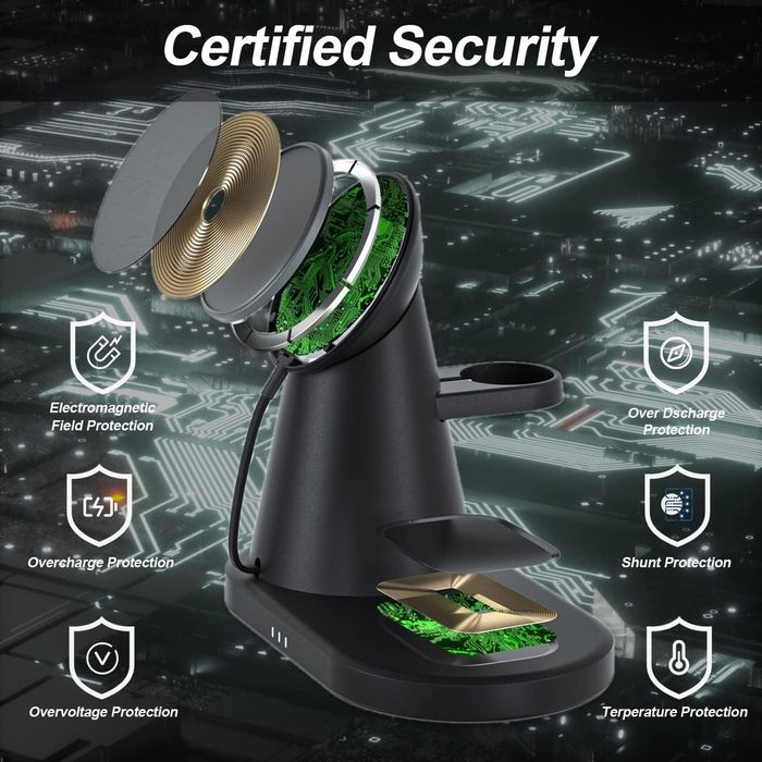 Станция за безжично зареждане с Magsafe за iPhone, iWatch, AirPods