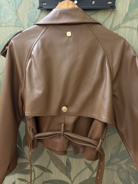 Geaca din imitatie piele maro BSB