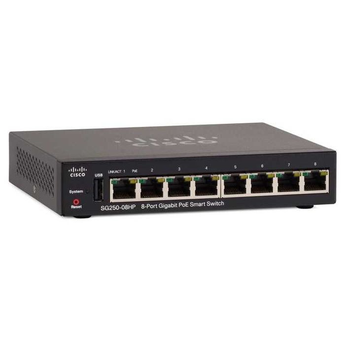 Switch administrabil Cisco SG250-08HP , 8 Porturi gigabit
