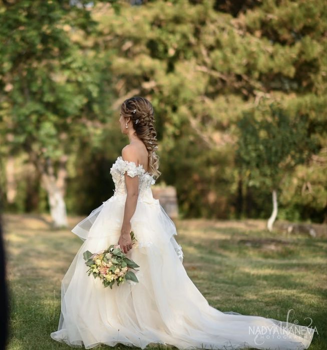 Булчинска рокля. Шита по поръчка приказна булчинска рокля