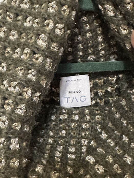Bluza Pinko cu blana de iepure si lana verde