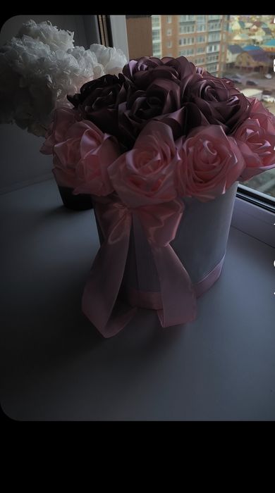 Букеты из атласных роз