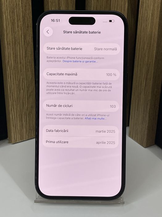 Iphone 16 128Gb 100% baterie (103 cicluri) Garantie / Factura #60631