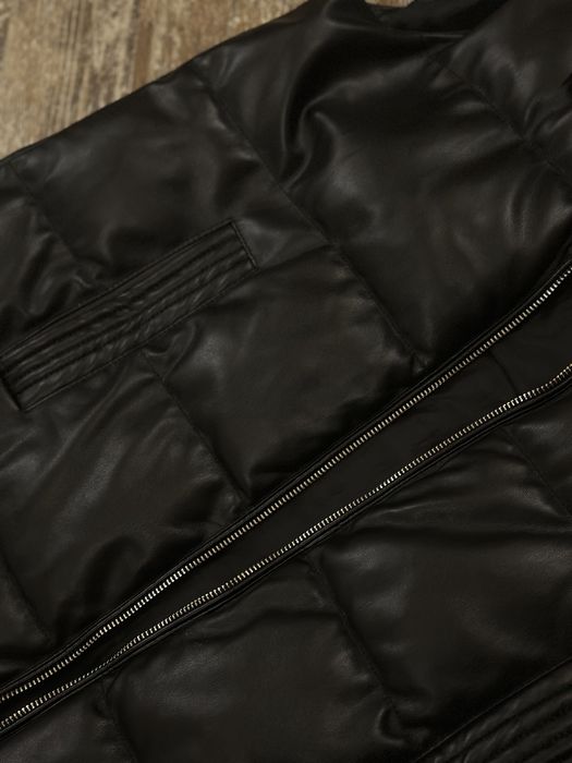 Черен кожен елек