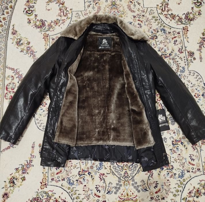 Зимняя кожаная куртка