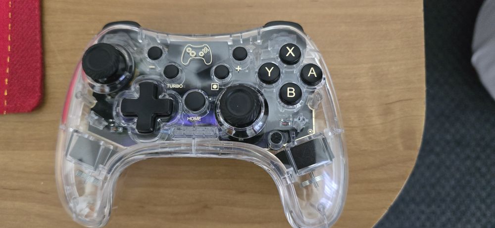 Controller Deltaco Gaming pentru Nitendo Switch,RGB Transparent.