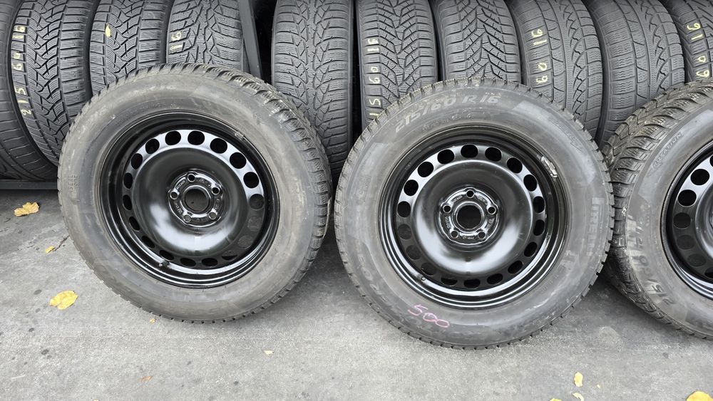 Set 4 jante tablă Volkswagen 16 cu anvelope iarnă 215/60/16