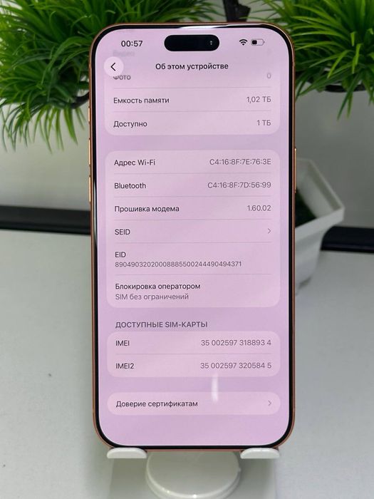 IPhone 17 Pro Max 1Tb / Akb 100% Цп 156 / E-slm
