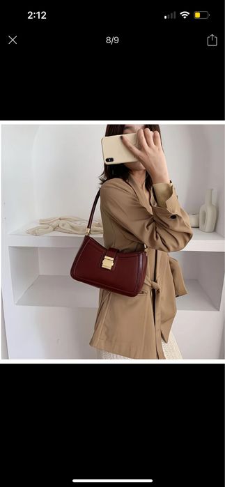 Сумка через плечо красная