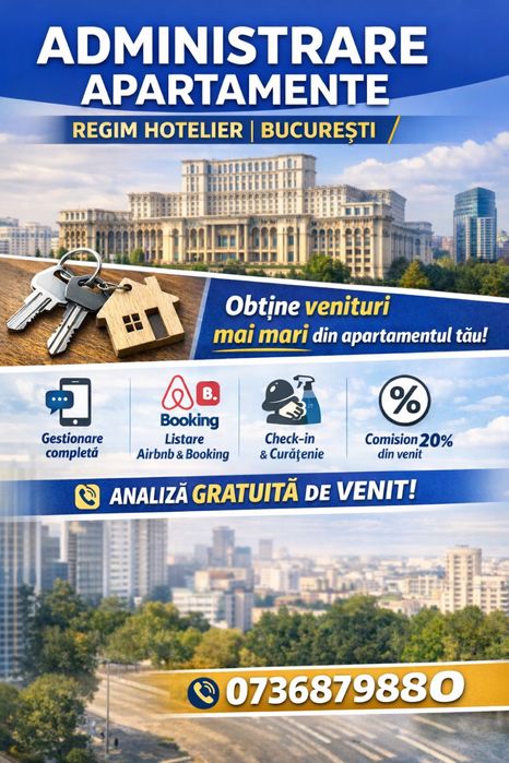 Administrare apartamente regim hotelier – București