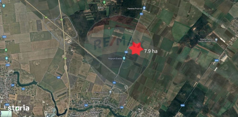 Teren industrial 7.9 ha, Afumati, deschidere 120m, Soseaua Stefanesti
