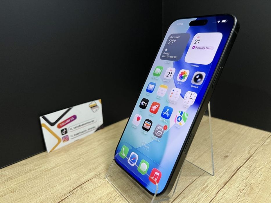 Iphone 16 Pro Max 256Gb Titanium Black Second-Hand 3 ani garanție, Tel