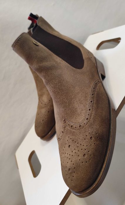 Ghete chelsea 42 42.5 brogue Tommy Hilfiger piele naturala suede moal