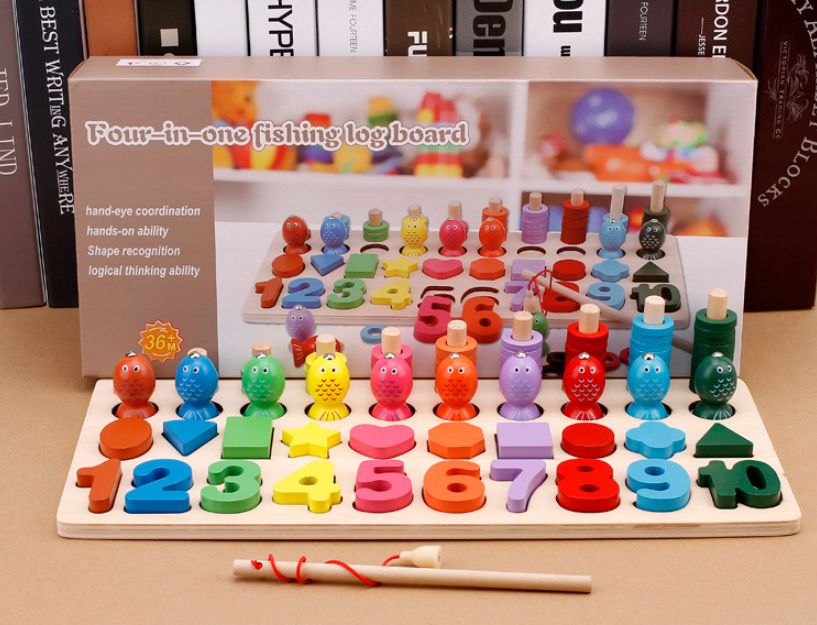 НОВО! Образователно-занимателна дървена игра 4в1 ниски цени!