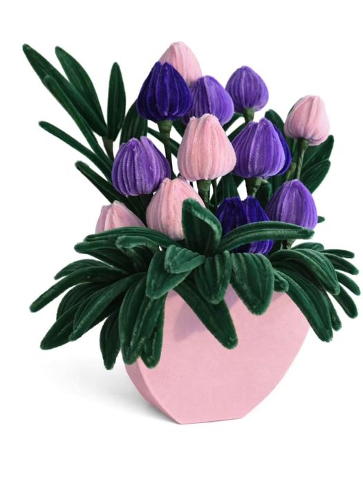 Decor lalele colorate din sarma plușată